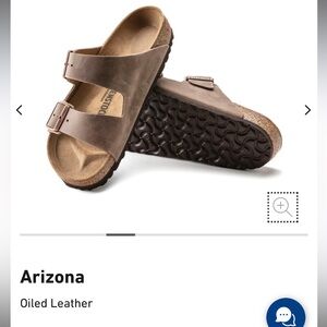 Mens 9-9.5 Arizona Oiled Leather Birkenstocks: Tobacco Brown